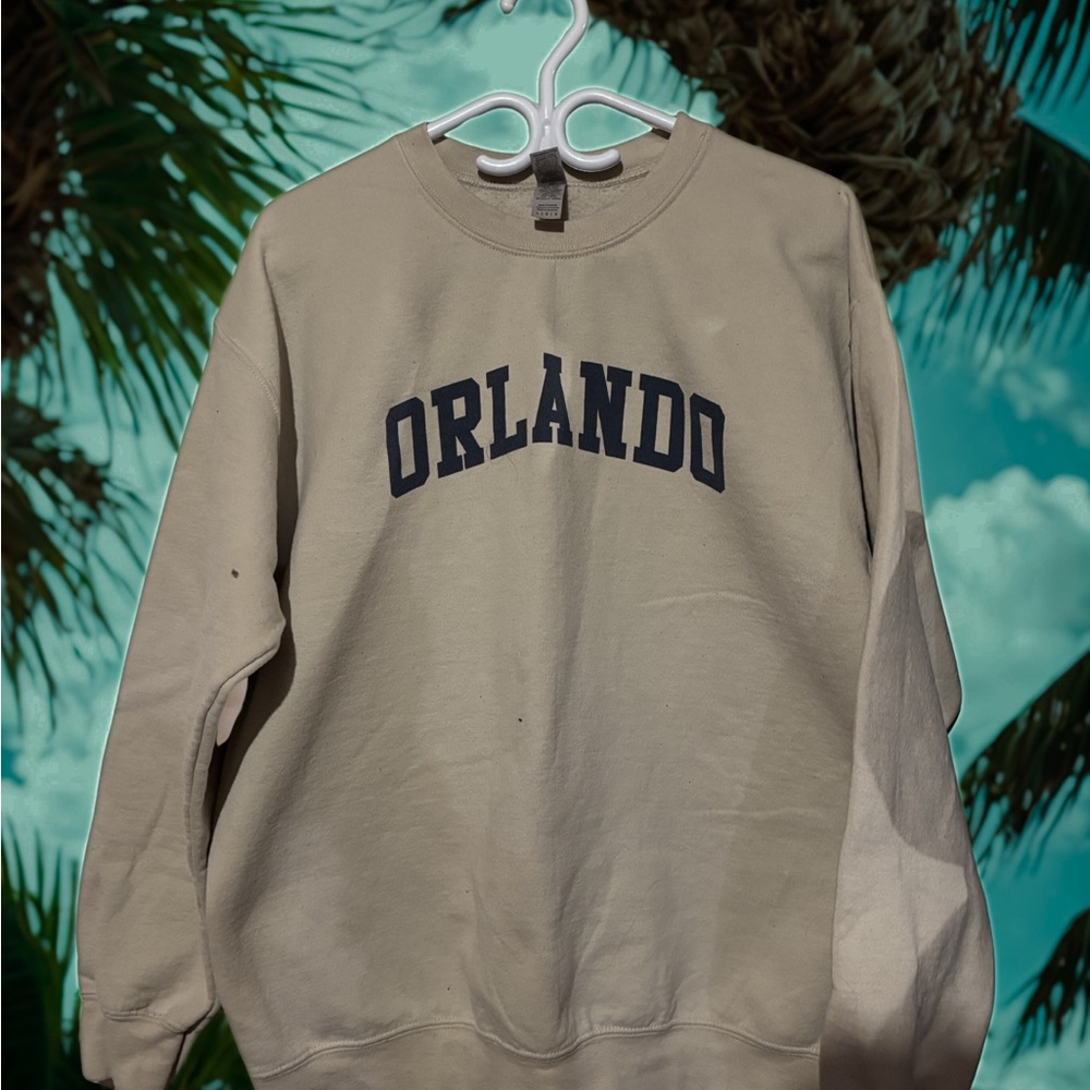 Gildan Beige Orlando Crewneck Sweater